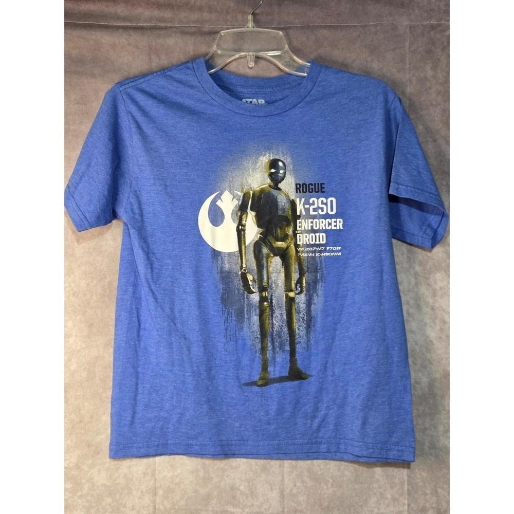 Star Wars Rogue K-2SO Enforcer Droid Graphic Blue R2D2 T-Shirt Boys M NWOT